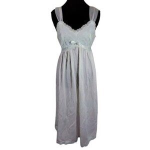 Vtg 50s Van Raalte Chiffon Babydoll Nightgown 34 Baby Blue Pastel Coquette